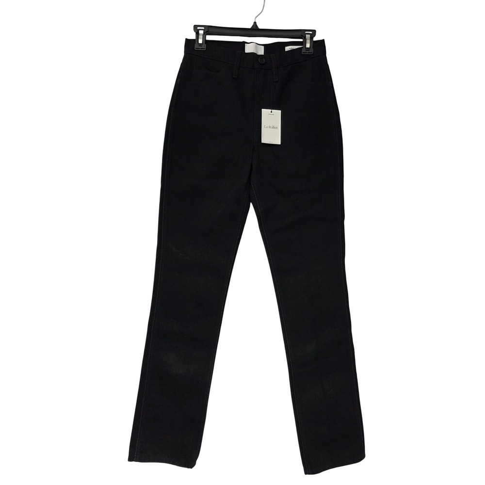 FRAME Le Italien True Straight High Rise Jeans Womens 25 Noir Black NWT $338 - Picture 1 of 12